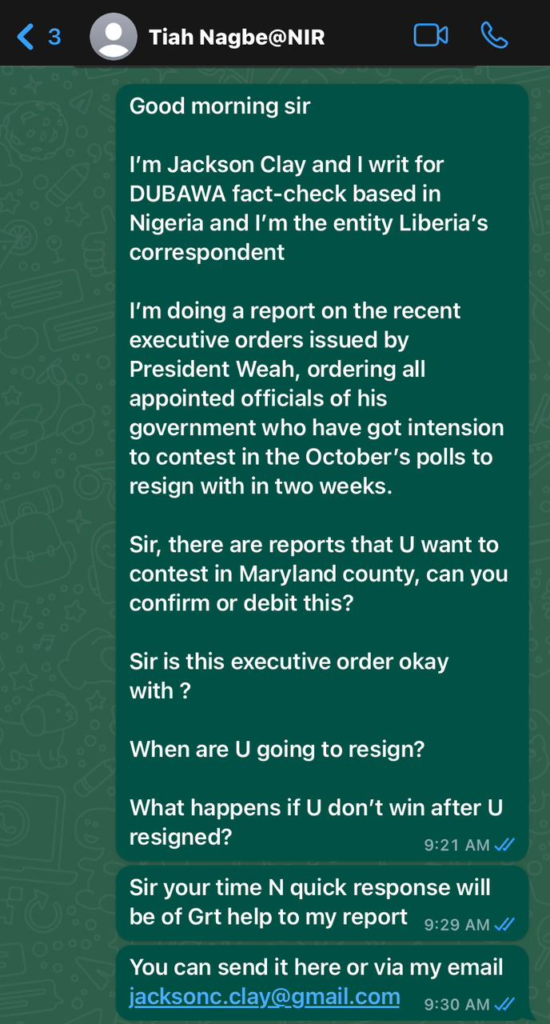 President Weah’s Executive Order versus the Liberian Code of Conduct 4 President Weah’s Executive Order versus the Liberian Code of Conduct