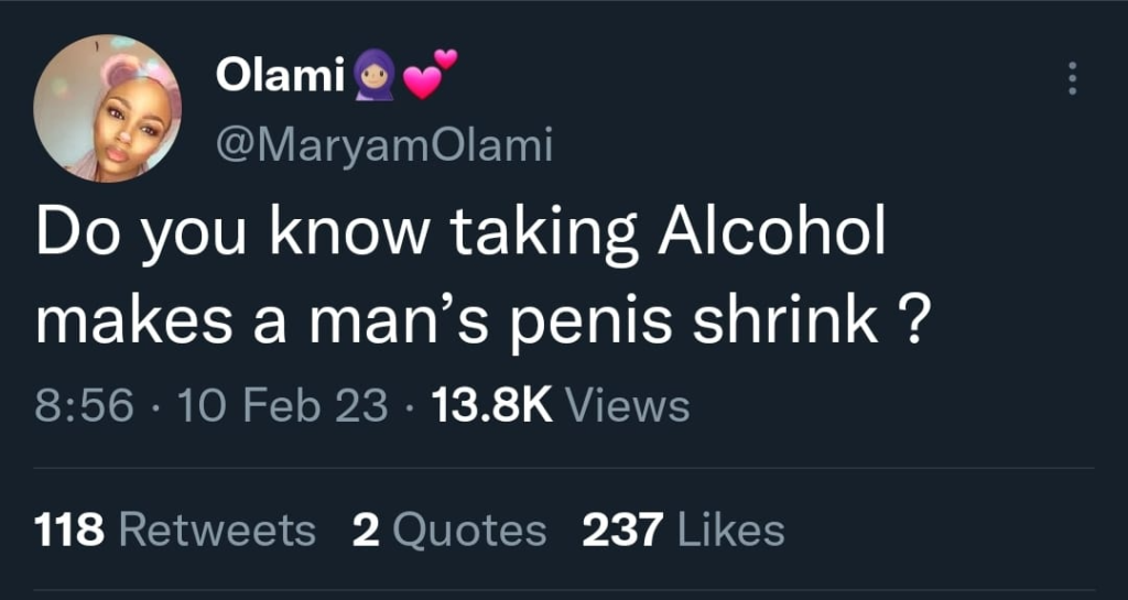 <strong>FALSE! Alcohol does not shrink a man’s penis</strong>