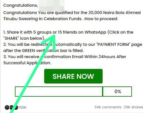 False! Tinubu not giving N20,000 as swearing-in celebration fund
