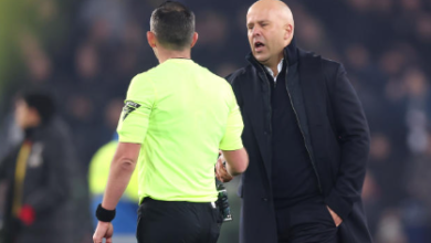TikTok video showing Slot berating referee after Everton's late equaliser, manipulated