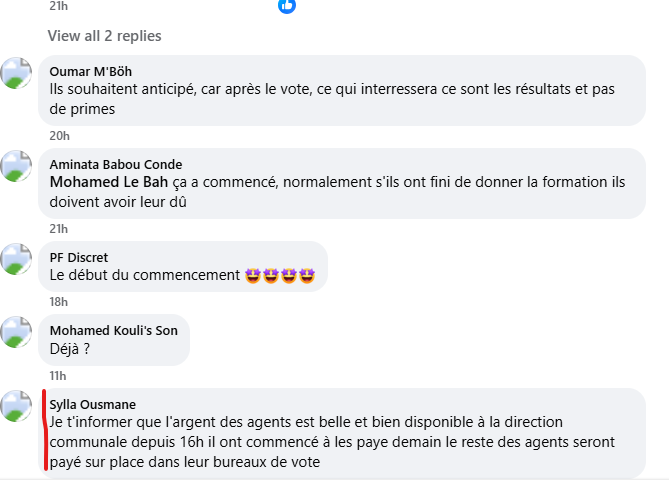 Des agents de bureaux de vote ont-ils manifesté dans la commune de Tombolia en Guinée? 3 Des agents de bureaux de vote ont-ils manifesté dans la commune de Tombolia en Guinée?