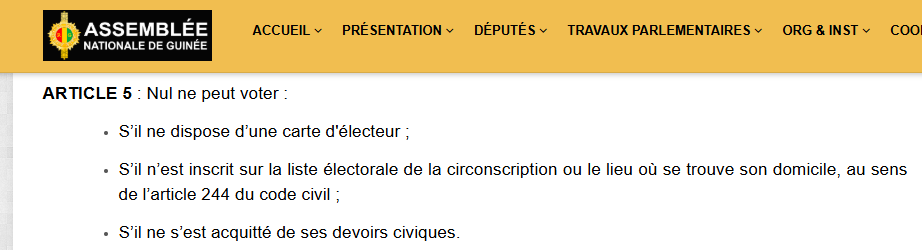 En Guinée la rumeur selon laquelle “si tu ne votes pas, ta carte d’électeur ne sera pas valable” est fausse