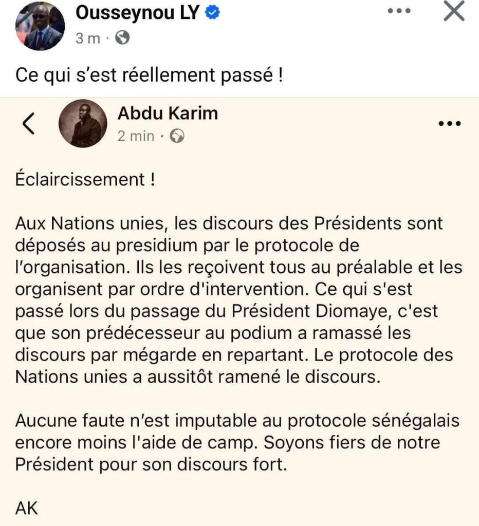 Un discours de 2022 de l’ancien président du Sénégal à la tribune de l’ONU présenté comme récent 4 Un discours de 2022 de l’ancien président du Sénégal à la tribune de l’ONU présenté comme récent