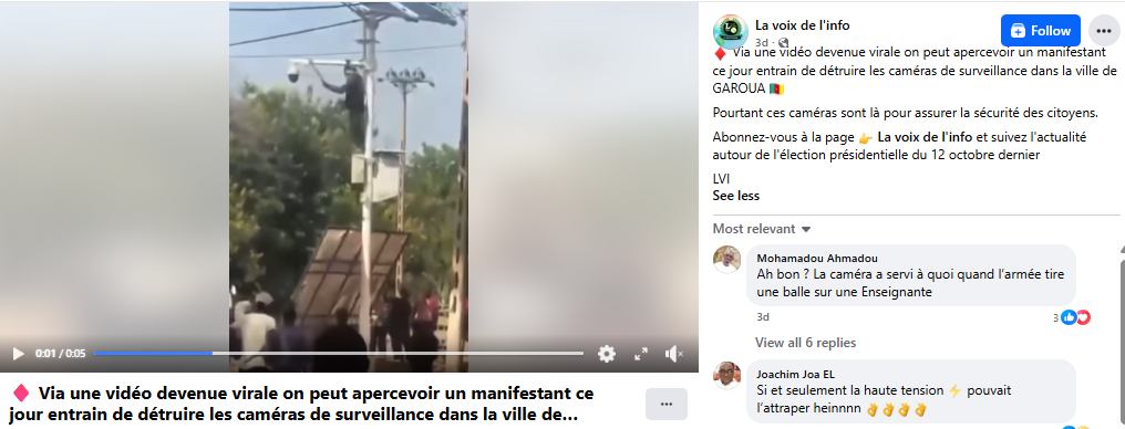 Aucune caméra de surveillance publique n’a été détruite en Côte d’Ivoire