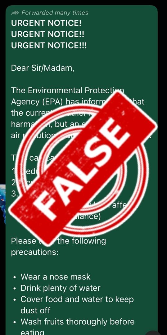 FALSE! No Nigerian agency warned of “extreme air pollution” during harmattan